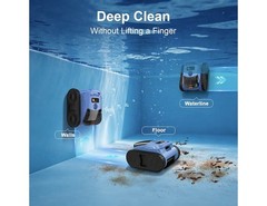 Rosmena Robotic Pool Cleaner Vacuum for Inground Pools Up to 2100 Sq.ft, 190 Min