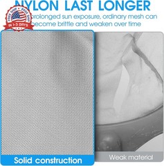 TidyMister Pool Skimmer Net with Self-Repair Fine Nylon Mesh Bag, Pool Leaf Rake