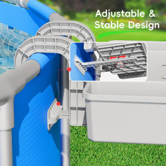 Poolside Storage Basket Above Ground Pool Holder w/ 2 Cup Holders