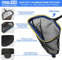 Deluxe Swimming Pool Cleaning Kit Including Skimmer Net, 2-In-1 Pool Brush & Wei