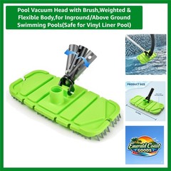 Weighted Flexible Pool Vacuum Head with Smart Swivel Handle for Deep Cleaning