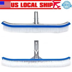 18&Prime; Curved Pool Spa Wall & Floor Brush with Nylon Bristle & Aluminum Body