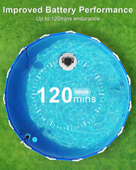 GMAPLAE Cordless Pool Vacuum for above Ground Pool, Robotic Pool Cleaner with Du
