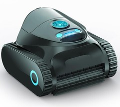 Cordless Robotic Pool Cleaner Wall Climbing Waterline Scrubbing Black