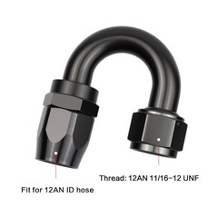 180 Degree Aluminum Swivel Hose End Fitting for Braided CPE Fuel 12AN 180Degree