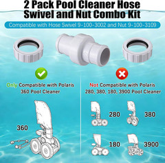 3 Pack 9-100-3102 Replacement Pool Hose Compatible with Polaris 360, 6-Ft Cuffle