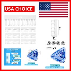 Pool Vacuum Head Replacement Brushes, 7pc, Nylon Bristles, Universal Fit, Bru…