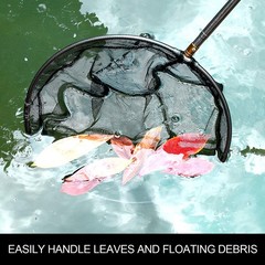 Pool Skimmer Net with Stainless Steel Telescopic Pole,58&Prime; Extendable Leaf Skimme