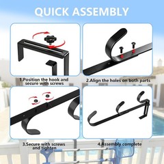 2 Pack Upgraded 3-Tier Pool Fence Hooks Pool Equipment Adjustable Heavy Duty