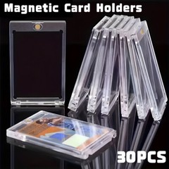 30pack Magnetic Trading Sports Card Holders 35pt One-Touch Acrylic UV Protection