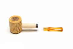 Missouri Meerschaum Mini Varnished Gold Stem 1 Count (Pack of 1), Brown