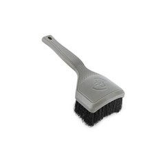 Motorcycle Curved Tire Brush – Ergonomic Grip & Stiff Bristles for Deep Gray