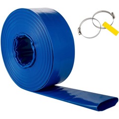 2&Prime;x105&prime;, PVC Fabric Lay Flat Hose, Heavy Duty Backwash Drain Hose