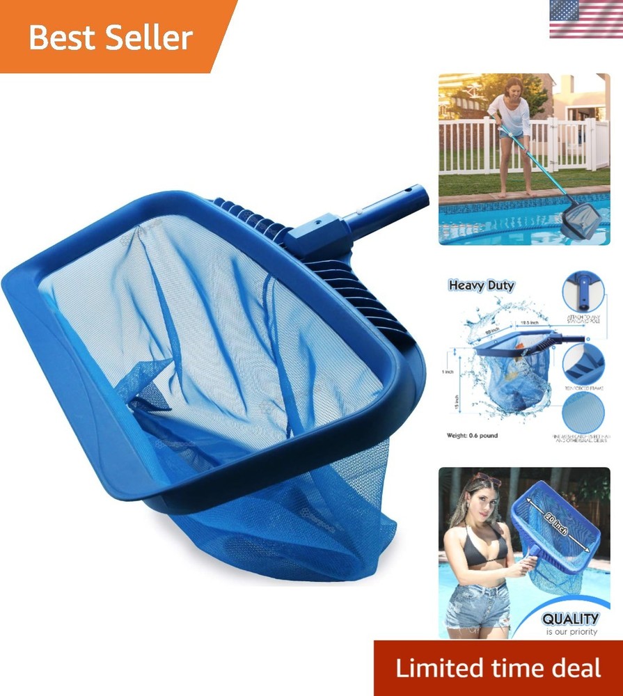 Lightweight Heavy-Duty Pool Skimmer Net with Deep Fine Mesh – Safe Clean Tool