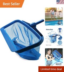 Lightweight Heavy-Duty Pool Skimmer Net with Deep Fine Mesh – Safe Clean Tool