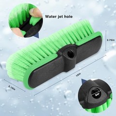 10“ Car Wash Brush Head, Scrub Brush Attachment for Extension Pole, Outdoor