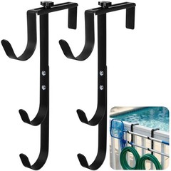 Adjustable Pool Fence Hooks for Skimmer Poles, Rakes, Nets Rustproof Holder