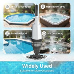 Handheld Pool Vacuum Cleaner, Updated Cordless Pool Cleaner with Powerful Suc…