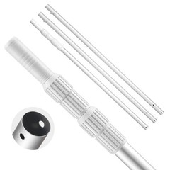 Telescopic Aluminum Pool Pole, Adjustable Length 3.4 to 15 ft with Twist Lock