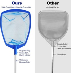 Pool Skimmer – Pool Skimmer Net with 5 Section Adjustable Telescopic Aluminum…