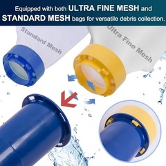 Manual Pool Vacuum for Above Ground Pool Upgrade with Fine Mesh Bag& 56&Prime;