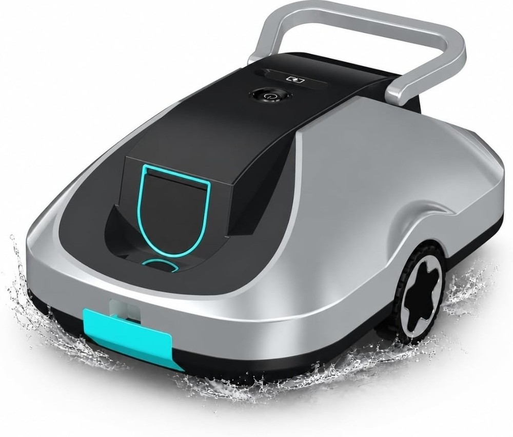 Automatic Pool Vacuum Robot for Leaves & Dirt, Powerful Suction Self-Parking-Tea