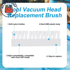 Pool Vacuum Head Brush Replacement Set, Universal Fit 7-Piece