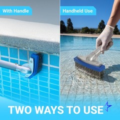 BlueStars Heavy Duty 5in Swimming Pool Brush with Stainless Steel Bristle Wir…