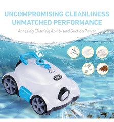 NEW MeanFun Cordless Robotic Pool Cleaner/Vacuum 2200 SqFt Coverage (White)