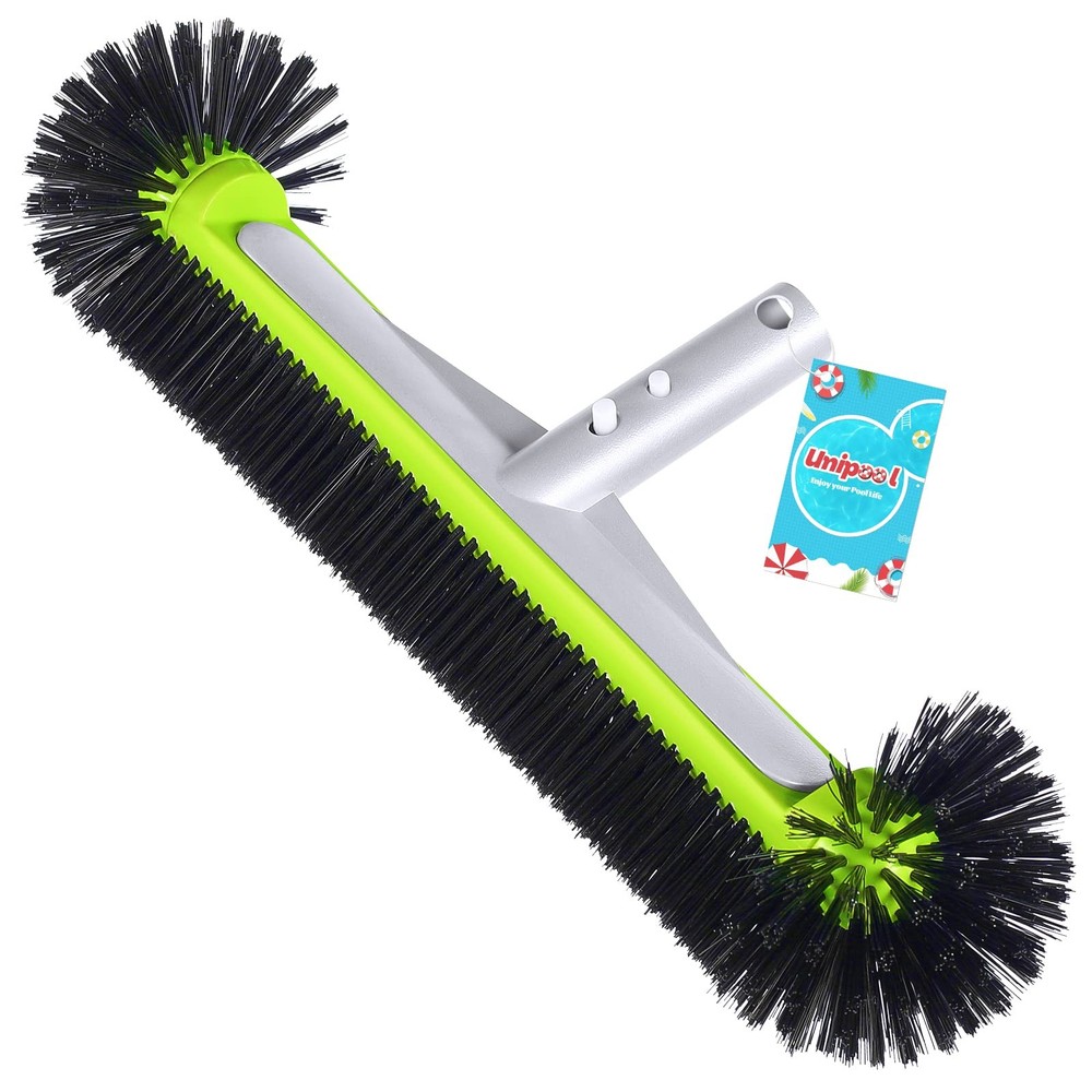 HeavyDuty Pool Brush 17.5 Inch Aluminum 7 Rows Nylon Bristles for Pool Walls Ti