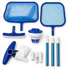 Above Ground Pool Maintenance Kit with Telescoping Pole & Leaf Skimmer Net