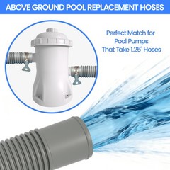 Poolvio Pool Hoses For Above Ground Pools 1.25 Diameter X 59 Long 3-Pack Heavy