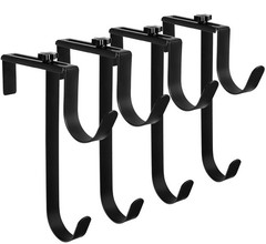 Double Pool Fence Hooks Adjustable Rustproof Hanger for Skimmer, Tools, Nets