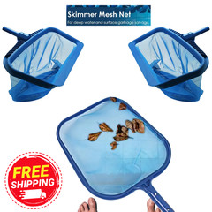 Heavy Duty Swimming Pool Leaf Skimmer Net Deep Fine Mesh Bag Rake Cleaner spa