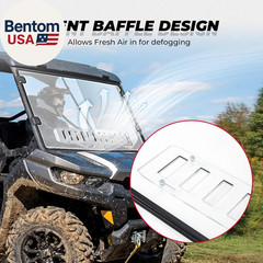 UTV Front Full Windshield SXS Front Windscreen Slide-Vent Polycarbonate Wind Scr