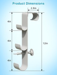 Pool Hooks for Poles – Adjustable 3-Hook Pool Pole Hanger for Above Ground Po…