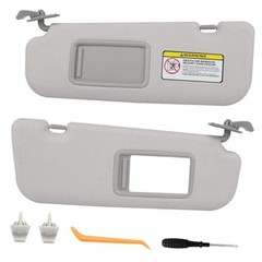 Pair Sun Visor Compatible with 2011-2016 Hyundai Elantra (Gray) Left + Right