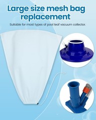 Large Size Pool Vacuum Bag Replacement 4PCS – 24x18in Fine Mesh White