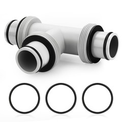 Filter Pump Hose Connector,1.5’to 1.5&prime; T Joint Pool 1.5 inches, Gray