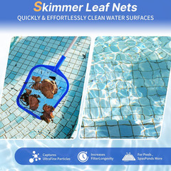 Tavaleu Pool Skimmer, Hot Tub Skimmer Spa Net with Pole, 26 », Ultra Fine Mesh S
