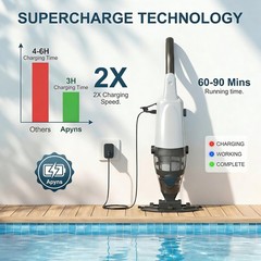 Handheld Pool Vacuum Cleaner, Updated Cordless Pool Cleaner with Powerful Suc…