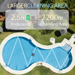 Hinice Cordless Robotic Pool Cleaner Automatic Vacuum 150 Min 2200 Sq.Ft. Pink