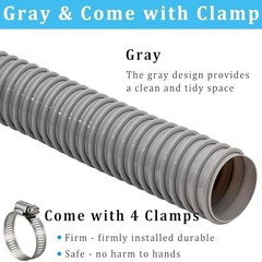 Dust Collection Hose 2 in × 5 ft Heavy Duty Flexible PVC 2in-5ft Gray