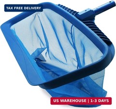 Pool Skimmer Net, Heavy Duty Leaf Rake Cleaning Tool, Fine Mesh Net Bag Catcher
