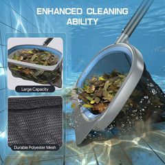 3-In-1 Deluxe Swimming Pool Cleaning Kit – Includes Pool Brush with Detachable S