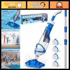 Cordless Pool Vacuum Cleaner – 18.5 GPM Suction, Telescopic Pole, 1.5H Charge, I