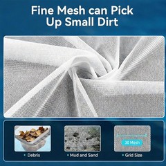 Professional Pool Skimmer Net Heavy Duty Gray Frame W/ 15.5&Prime; Deep Fine Mesh Bag