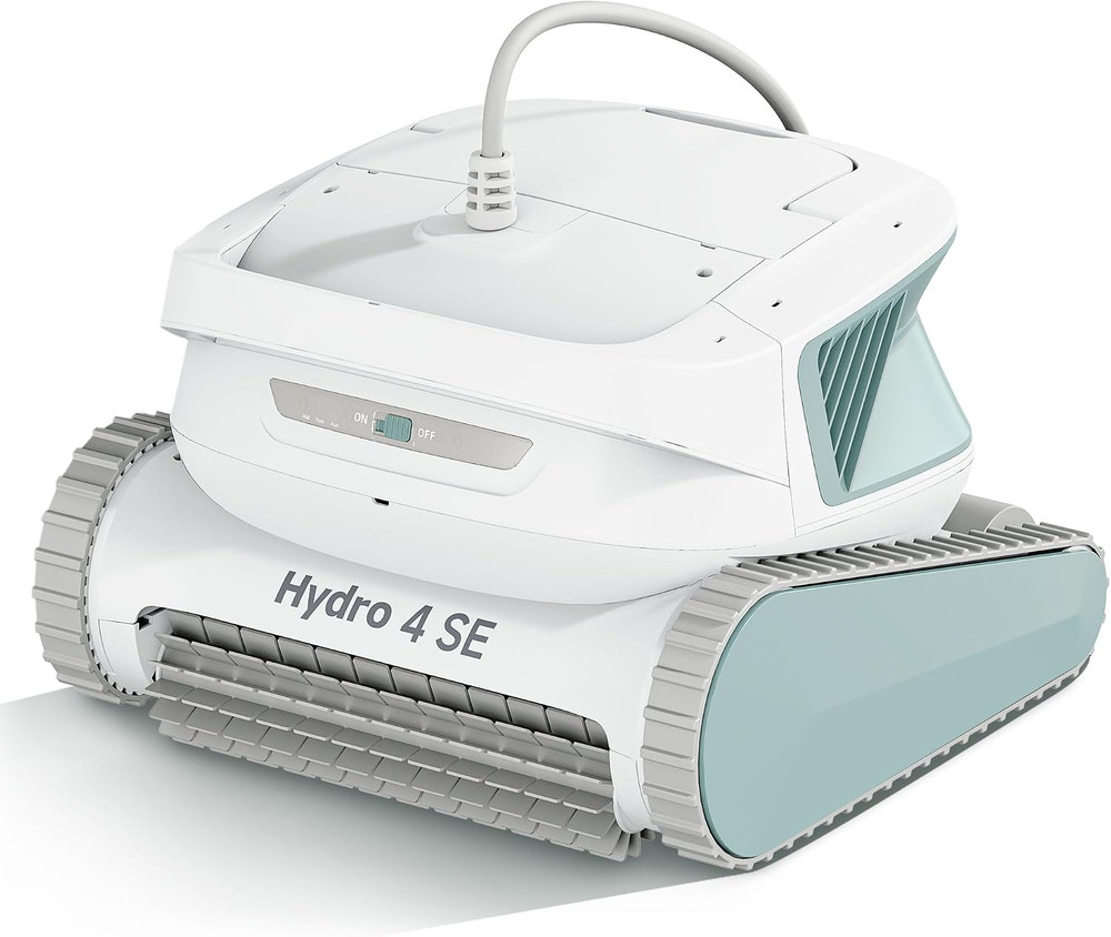 Hydro 4SE Robotic Pool Cleaner, S-Shaped Path/Auto Wall/Waterline Cleaning, 40FT