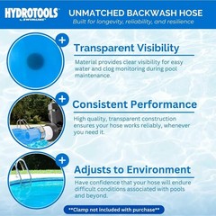 100ft Heavy Duty PVC Backwash Hose | Kink-Free & UV Resistant for Pools