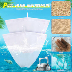 4 Pcs Pool Cleaner Fine Filter Bag Pool Spa Part Replacement Compatible with Aqu